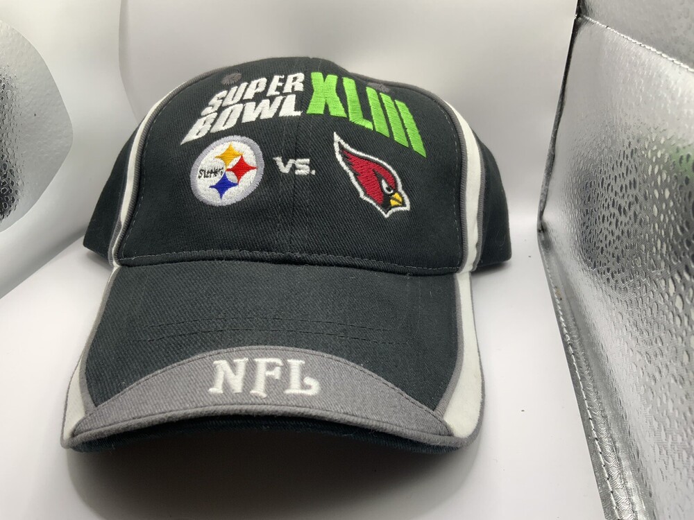 Super Bowl XLIII Hat Cap Steelers Cardinals NFL Football Black Men